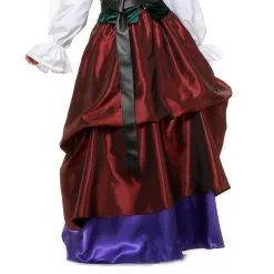 Wine And Royal Gathered Skirt Adult