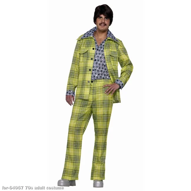 Plaid Leisure Suit 70s Costume 3 Plaid Leisure Suit 70s Costume
