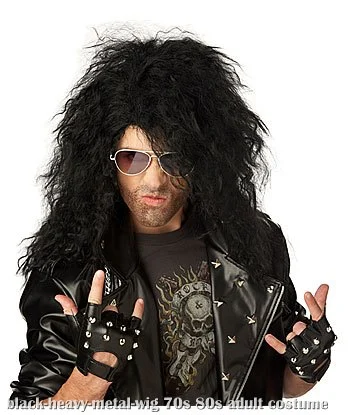 Black Heavy Metal Wig 3 Black Heavy Metal Wig