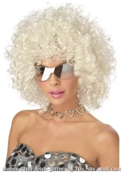 Blonde And Silver Disco Wig