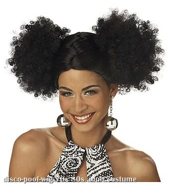 Black Disco Puffs Wig 3 Black Disco Puffs Wig