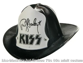 KISS Black Paul Stanley Firehouse Fire Hat 3 KISS Black Paul Stanley Firehouse Fire Hat